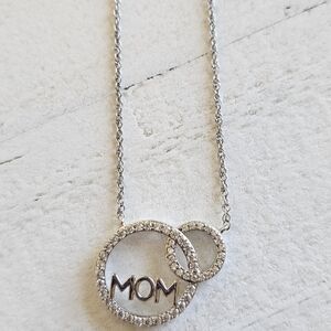 Silver 'Mom' Pendant Necklace